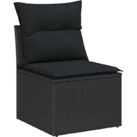 vidaXL Tuinbank Set 14 st 9-Aantal zitplaatsen Zwart poly rattan