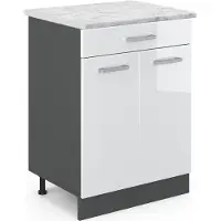 Vicco R-Line Keukenonderkast – 60 cm WB Marmer Wit Hoogglans