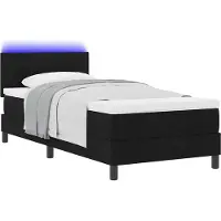 Syfax Boxspring bed met LED-stripverlichting Zwart 80 x 200 cm Stof
