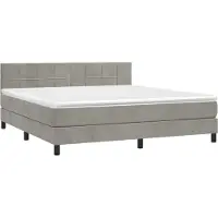 Syfax Boxspring met matras fluweel lichtgrijs 180x200 cm
