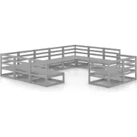 vidaXL 11-delige loungeset voor de tuin, massief grenenhout