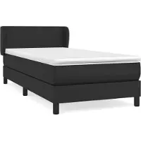 Syfax Boxspring met matras kunstleer zwart 90x200 cm