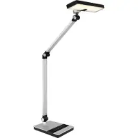 Globo Lighting Rechthoekige tafellamp zilver/zwart aluminium Globo Dally
