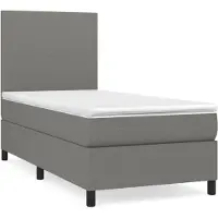 Syfax Boxspring met matras stof donkergrijs 90x200 cm
