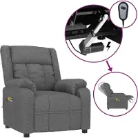 Syfax Massagestoel elektrisch stof donkergrijs