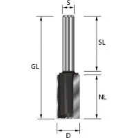 ENT Groeffrees HM 12x30x90mm met HM grondmes, Kolf 8mm - 7910968