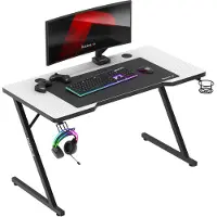 Huzaro Hero 2.5 Gaming Bureau - Ergonomisch Game Computerbureau - Modern Schrijftafel - Wit