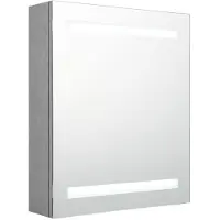 Syfax Badkamerkast met spiegel en LED 50x14x60 cm betongrijs