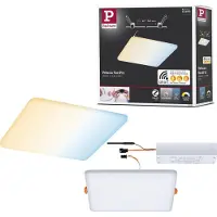 Paulmann LED paneel Veluna hoekig ZigBee 18,5cm Veluna, dimbaar, wit / opaal, Woon-/ Eetkamer, Kunststof, Modern, slimme verlichting