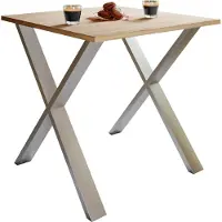 VCM XonaX eetkamertafel 80x50cm eik decor, zilverkleurig.