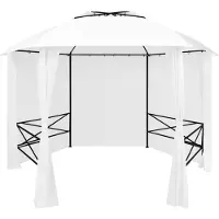 Syfax Tuinpaviljoen met gordijnen 180 g/m² 360x312x265 cm wit