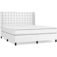 Syfax Boxspring met matras kunstleer wit 160x200 cm