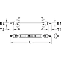 Ks Tools 517.0319 517.0319 Dubbele scharniersleutel Uitvoering Buiten-T-profiel 245 mm 1 stuk(s)