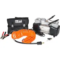 HP Autozubehör Compressor 21262 7 bar 2 cilinders, Analoge Manometer, Opbergbox/tas
