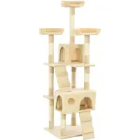 Syfax Kattenkrabpaal met sisal krabpalen 170 cm beige