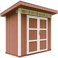Timbela M901A-REDWOOD RED - LP SmartSide Tuinhuis op houtbasis - 3 m² - L161xL293xH239 cm - met vloer en verf