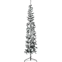 Syfax Kunstkerstboom half met sneeuw smal 210 cm