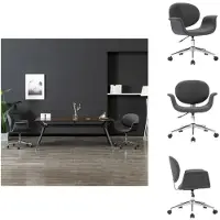vidaXL Draaibare bureaustoel, grijs, met stoffen bekleding - Bureaustoelen