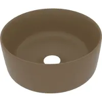 vidaXL Wastafel rond 40x15 cm keramiek matcrème