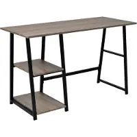 Prolenta Maison Exclusive - Bureau met 2 planken, grijs en eikenhout