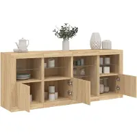 vidaXL Dressoir met LED-verlichting 164x37x67 cm sonoma eikenkleurig