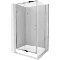 Mexen Apia schuifdouchecabine 100 x 80 , transparant, chroom + Rio douchebak - 840-100-080-01-00-4510