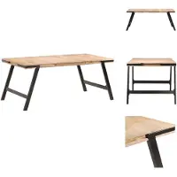 vidaXL Eettafel 180x90x76 cm, massief mangohout - Eettafels