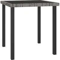 Syfax Tuintafel 70x70x73 cm poly rattan grijs