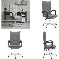 vidaXL bureaustoel met ligfunctie, donkergrijs, stof - Bureaustoel met ligfunctie - Bureaustoelen met ligfunctie - Bureaustoel met relaxfunctie - Kantoel