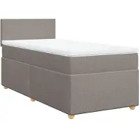 vidaXL Boxspringbed met matras, taupekleurig, 100x200 cm, met stoffen bekleding