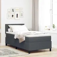 Prolenta Maison Exclusive - LED boxspringbed met hoofdeinde, donkergrijs en wit, 90 x 190 cm