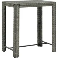 Syfax Tuinbartafel 100x60,5x110,5 cm poly rattan grijs