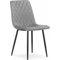 Leobert Eetkamerstoel TURIN Lichtgrijs – Velvet Bekleding, Modern, Ergonomisch Design, Zwarte Metalen Poten, Max. 120 kg