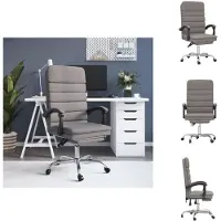 vidaXL Kantoelstoel met massagefunctie, taupe kleur, gestoffeerd - Kantoelstoelen