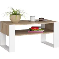 Akord Salontafel Koffietafel DOMI / Sonoma Eik - Wit / 92x45x53 cm