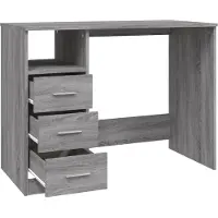 Syfax Bureau met lades 102x50x76 cm bewerkt hout grijs sonoma eiken