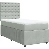 Syfax Boxspring met matras fluweel lichtgrijs 90x200 cm