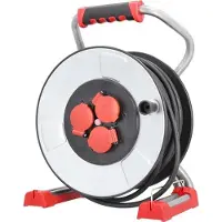 Bachmann professionele kabelhaspel IronCoat 3xCEE7/3 H07RN-F 3G1,5mm² 40m
