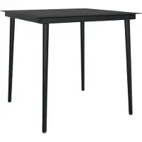 Syfax Tuintafel 80x80x74 cm staal en glas zwart