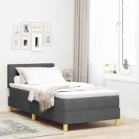 Prolenta Maison Exclusive - LED boxspringbed met hoofdeinde, donkergrijs, 80 x 200 cm, gestoffeerd