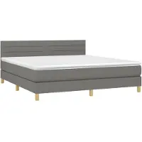 Syfax Boxspring met matras stof donkergrijs 160x200 cm