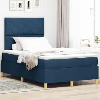 Prolenta Maison Exclusive - LED boxspringbed met hoofdeinde, blauw, 120 x 190 cm, gestoffeerd