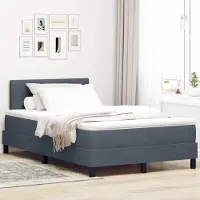 Prolenta Maison Exclusive - LED boxspringbed met hoofdeinde, donkergrijs, 120 x 190 cm, fluweel