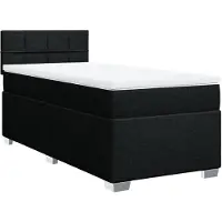 vidaXL Boxspring met matras stof zwart 80x200 cm