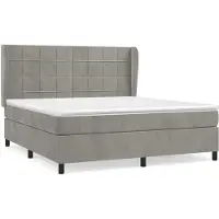 Syfax Boxspring met matras fluweel lichtgrijs 180x200 cm