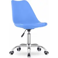 Leobert ALBA Bureaustoel Blauw, Ergonomisch Design, Verstelbare Zithoogte, Chrome Basis. Perfect voor Kinderkamer of Kantoor. Max. 110 kg