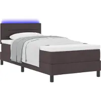 Syfax Boxspring bed met hoofdeinde Donkerbruin 90 x 200 cm Stof