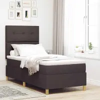 Prolenta Maison Exclusive - LED boxspringbed met hoofdeinde, donkerbruin, 100 x 200 cm, gestoffeerd