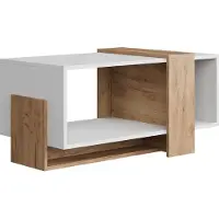 Vicco Aven Salontafel – 91.8 x 49 cm Eik wit/goud