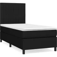vidaXL Boxspring met matras stof zwart 90x200 cm